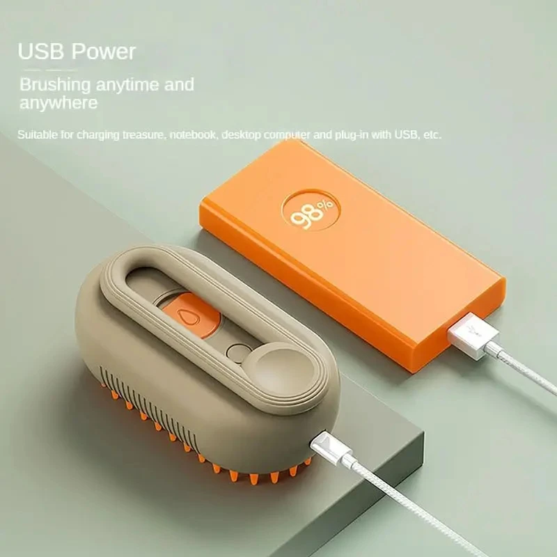 Cepillo humeante para perros, cepillo eléctrico para pelo de gato con pulverizador, cepillo de vapor para perros 3 en 1 para masaje, cuidado de mascotas, eliminación de cabello enredado y suelto - imagen 5