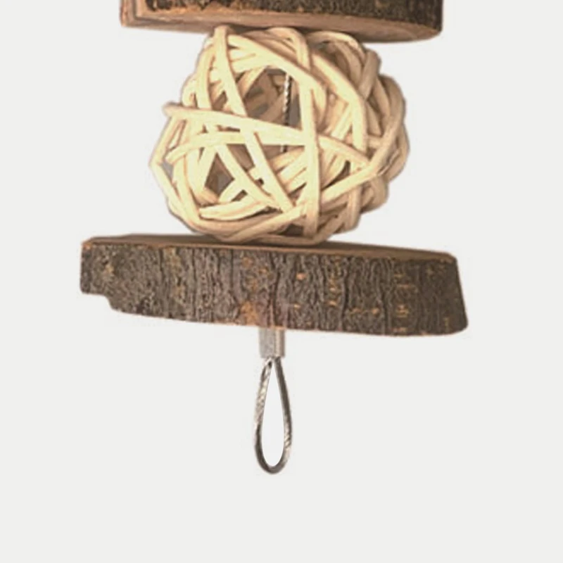 Juguete masticable de madera Natural, resistente a las mordeduras, juguetes para aliviar el aburrimiento, loro, hámster, conejo, conejillo de indias, gerbillos, jaula colgante - imagen 4