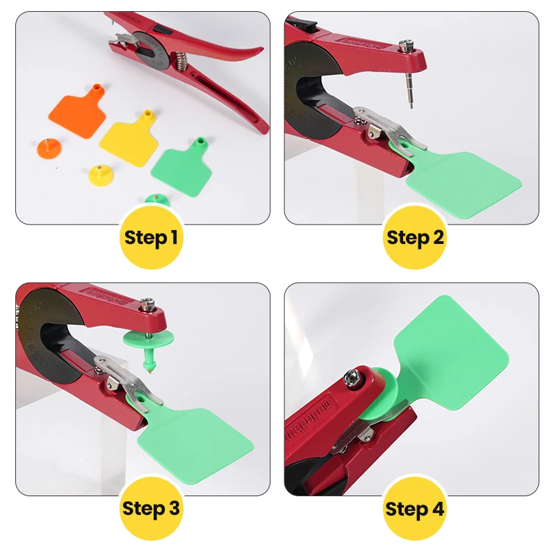 Paquete de 100 etiquetas para oreja de identificación de animales, sin palabra, etiqueta para oreja de becerro, aplicable a cerdos, ganado, ovejas, herramientas de alimentación de animales de granja, 75mm x 60mm - imagen 4