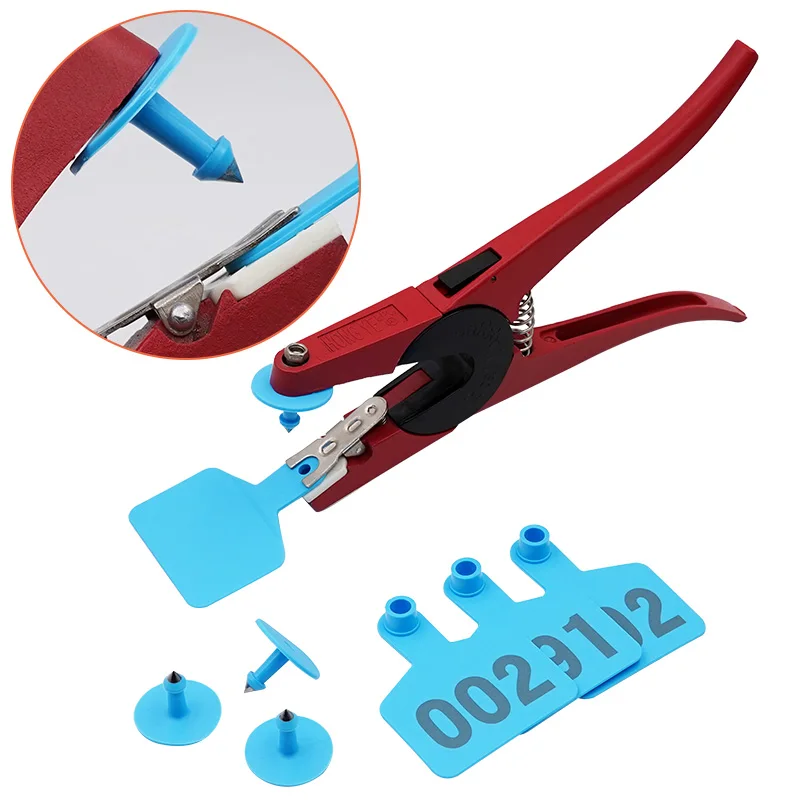 100 Uds. Etiquetas para orejas de ganado, ganado, cabra, tarjeta para orejas de cerdo, alicates para etiquetas para orejas de animales y 2 pines para ganado, ovejas, cerdos - imagen 2