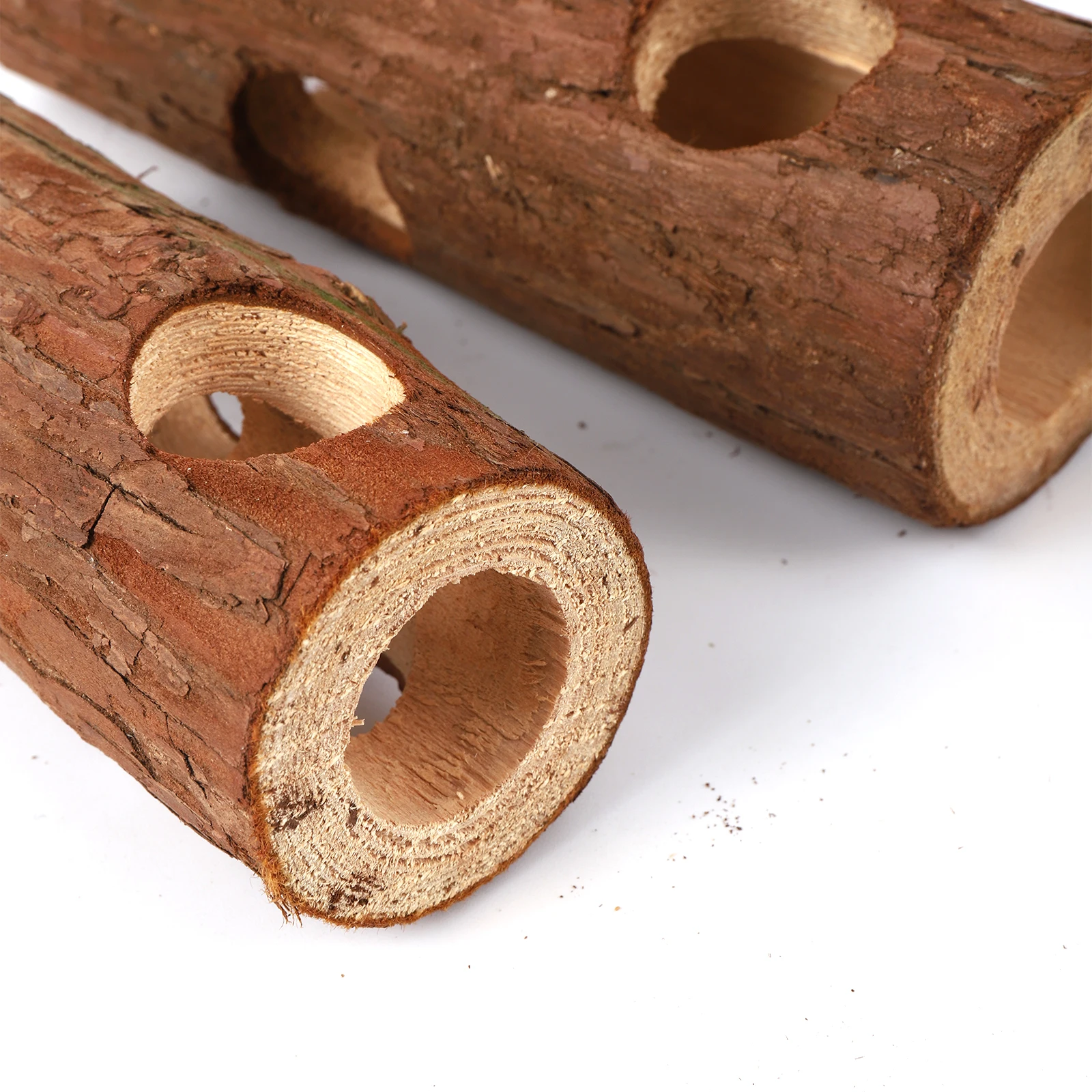 Hámsteres de madera Natural para mascotas, tubo de túnel de madera, árbol hueco, tronco, dientes, molienda, juguetes para masticar, suministros para mascotas pequeñas, 1 ud. - imagen 5