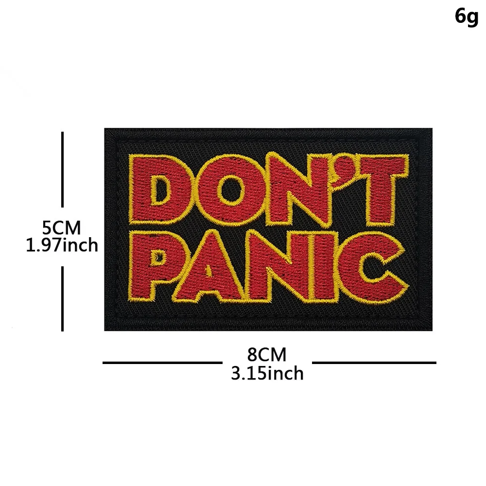 Collar para perro con insignia bordada DONT PANIC – rojo y negro - imagen 4