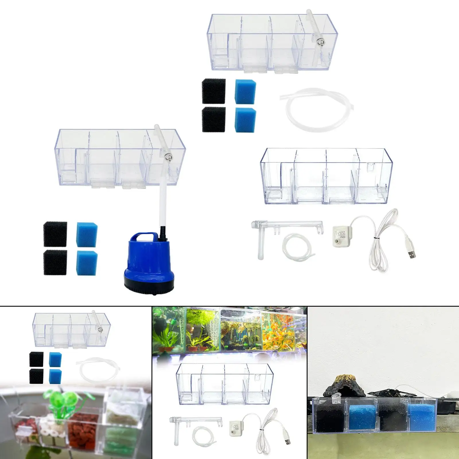 Fish Tank External Filter Box Filtration System Fish Tank Accessory, Lightweight Water Purifier, Aquarium Hang on Back Filter