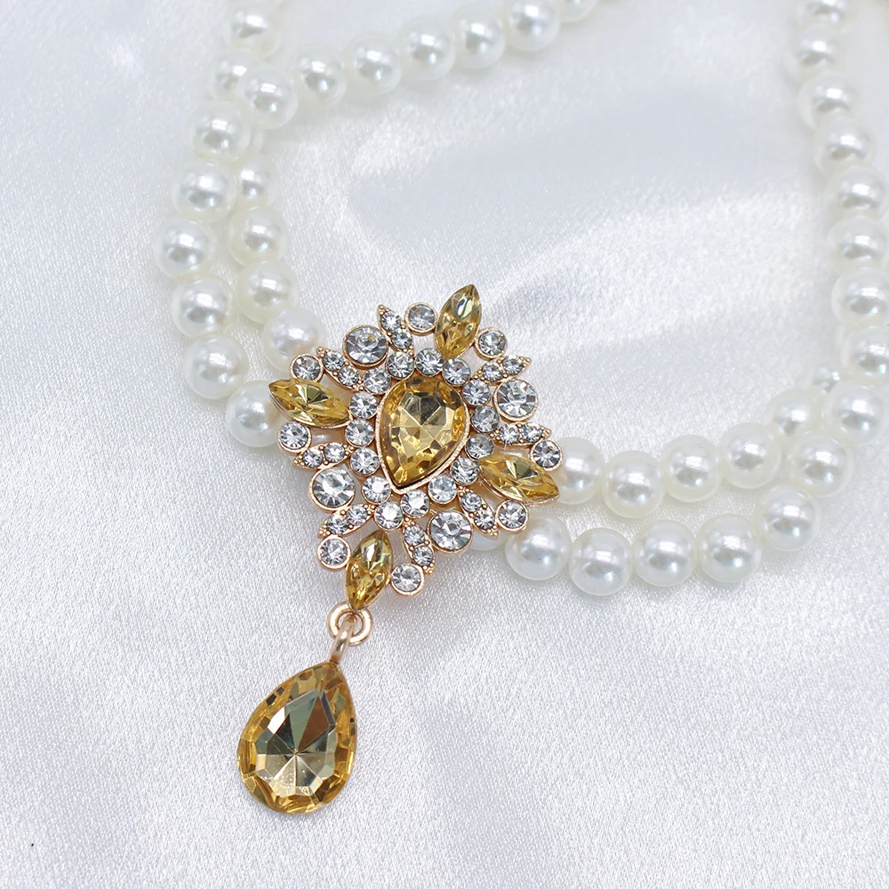 Collar de perlas con diamantes imitación para perros pequeños y gatos - imagen 2