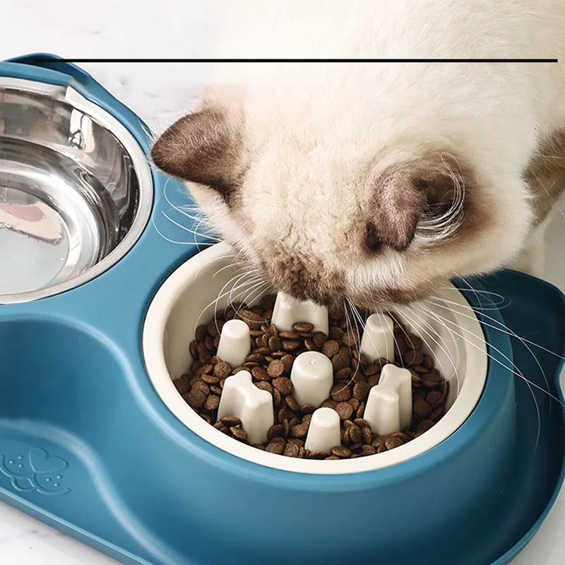 Cuenco de comida lenta para mascotas, alimentador antiasfixia, plato de acero inoxidable para perros, plato para comer para perros en casa, suministros para alimentar a perros antiolpes - imagen 4