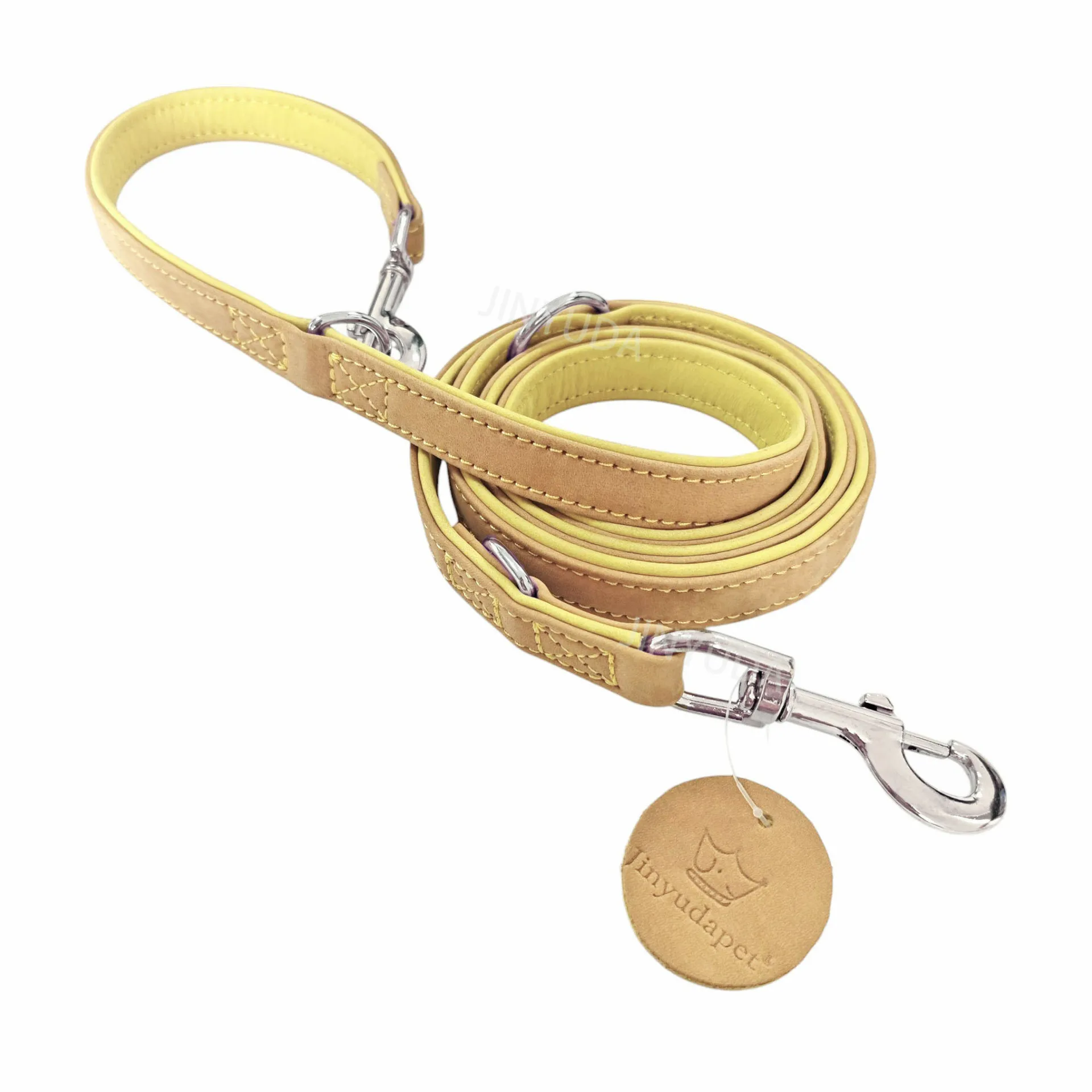 Correa convertible para perro con doble Clips, correa multifuncional hecha a mano auténtica y resistente para caminar y entrenar de cuero real para perros - imagen 4