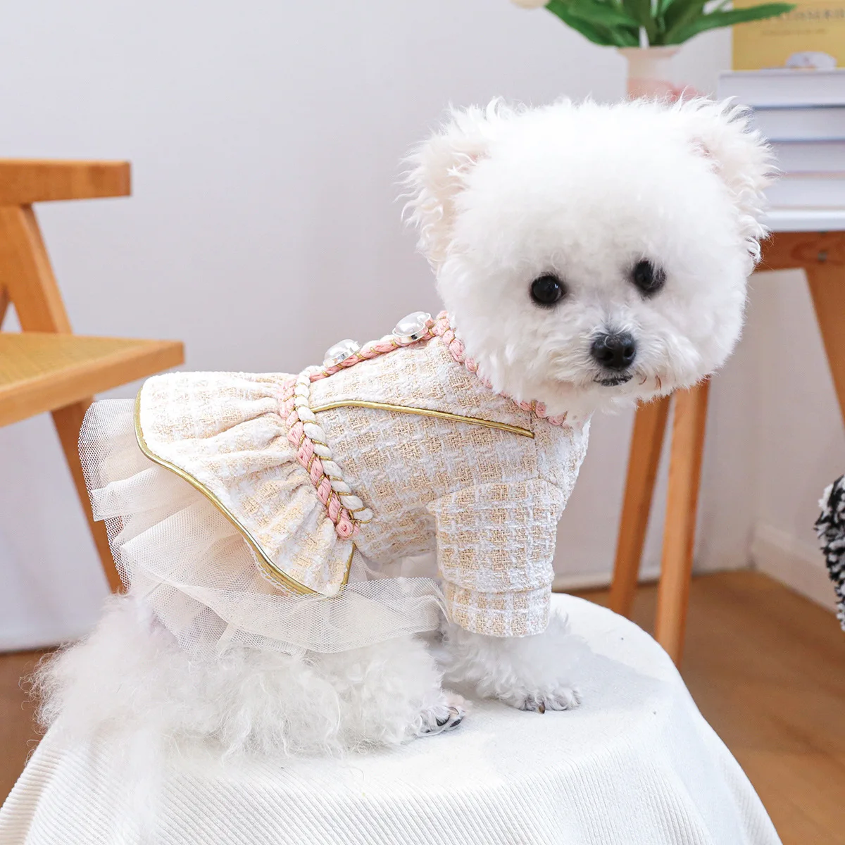 Vestido de lana de otoño e invierno para mascotas, ropa para perros y gatos, vestido de otoño e invierno, ropa para perros pequeños, ropa para cachorros - imagen 4