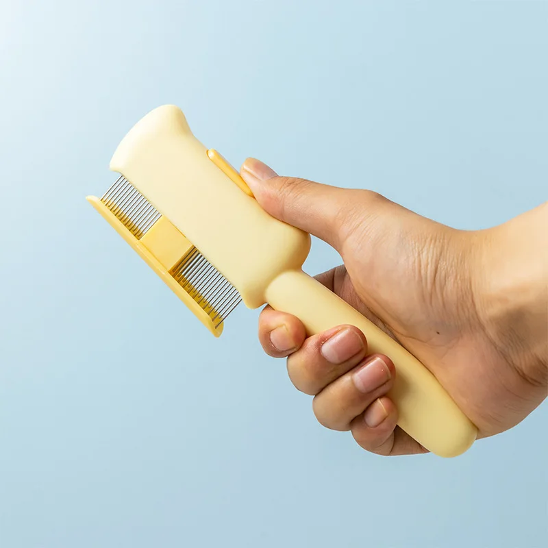 Nuevo peine para mascotas para gatos y perros, cepillo para desenredar con diseño autolimpiante, herramienta de aseo antiderramiento y eliminación de pulgas - imagen 4