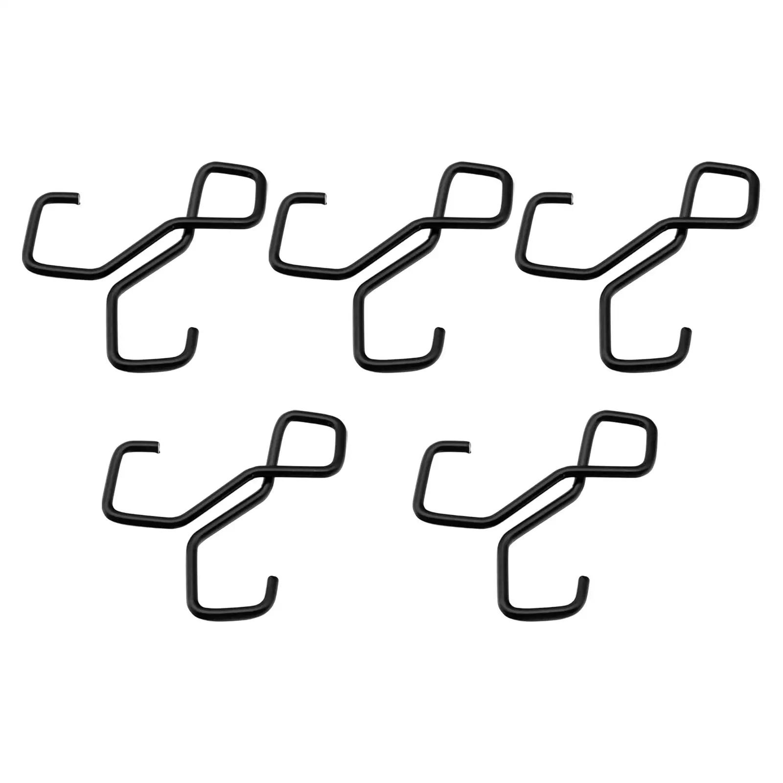 5x Portable Double Hooks Hangers, 6.3x6.1cm for Closet, Anti Slip Versatile Organization