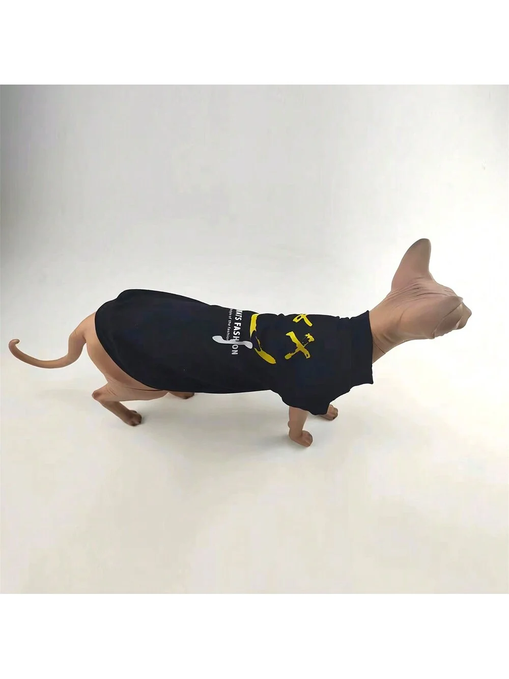 Esfinge sin pelo para gato, camiseta sin mangas fina con estampado de letras sonrientes, parte inferior de gato de gama alta, ropa de primavera y verano - imagen 2