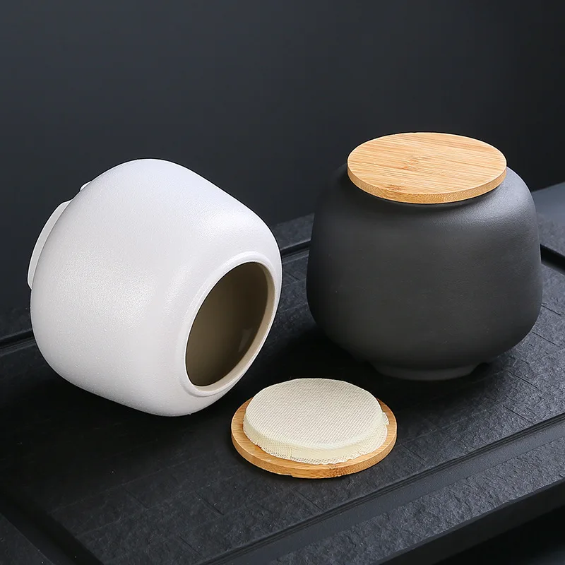 Urna grande personalizada de cerámica, urnas de cremación de estilo retro japonés, suministros funerarios, adecuada para mascotas, perros gatos, almacenamiento gris - imagen 3