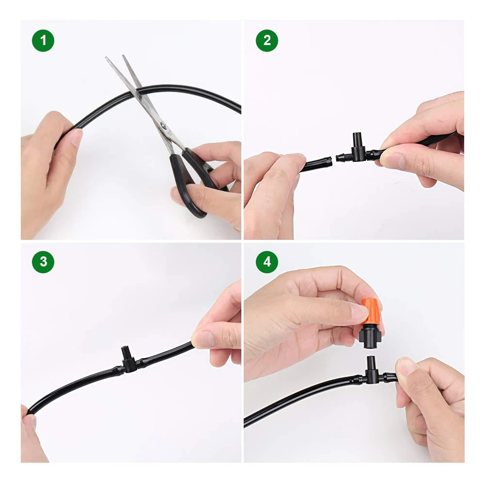 Kits de riego por niebla de 20M, accesorios para plantas de jardín, sistema de riego por pulverización automático con manguera de tubo de distribución en blanco de 4/7mm - imagen 5