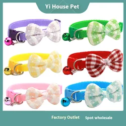 Cuello corbata a cuadros para gato - Ajustable, diario y festivo