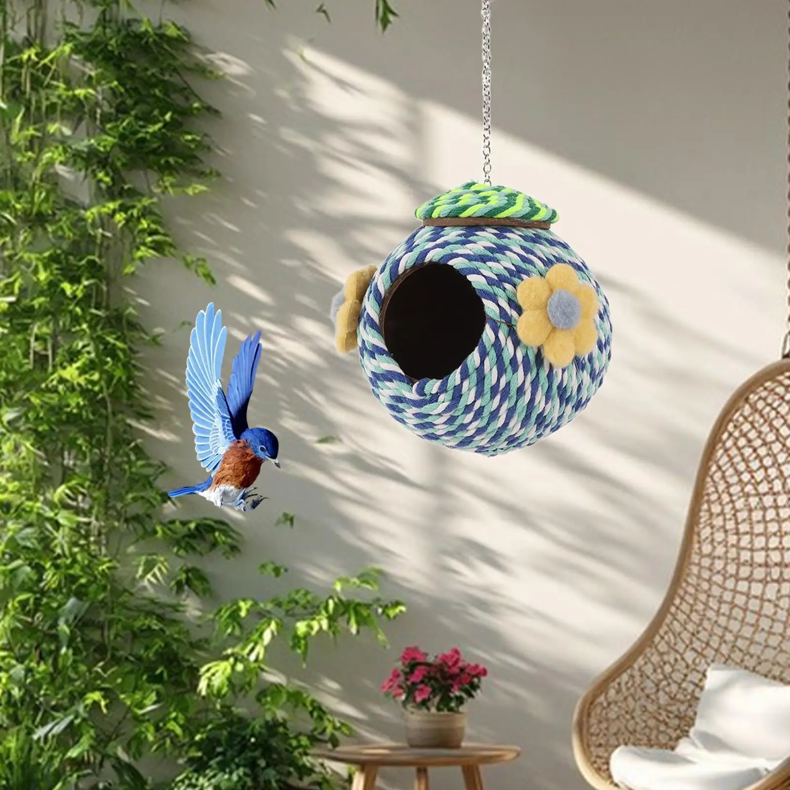 Hanging Bird House Playground Breeding Cave Sleeping Parrot Hide Hut Bird Cage Accessories, Hideout for Hamster Canary