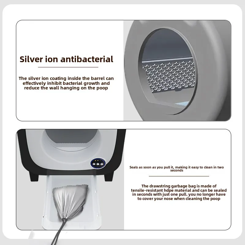 Cajas de arena inteligentes lavables, control de teléfono móvil, limpieza automática, orinales eléctricos para gatos, suministros de productos para mascotas, accesorios de limpieza - imagen 5