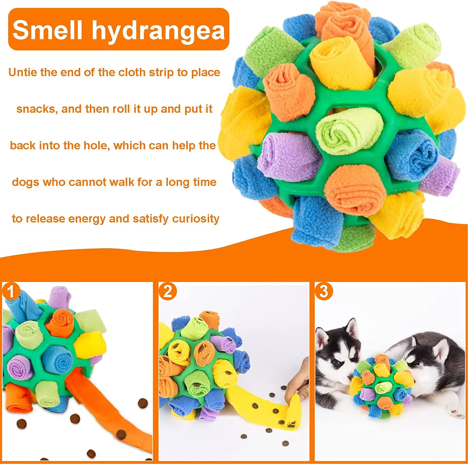 Pelota de goma para olfatear con perros, juguete de alimentación lenta para mascotas, alimentador de comida, juegos de entrenamiento para cachorros - imagen 5