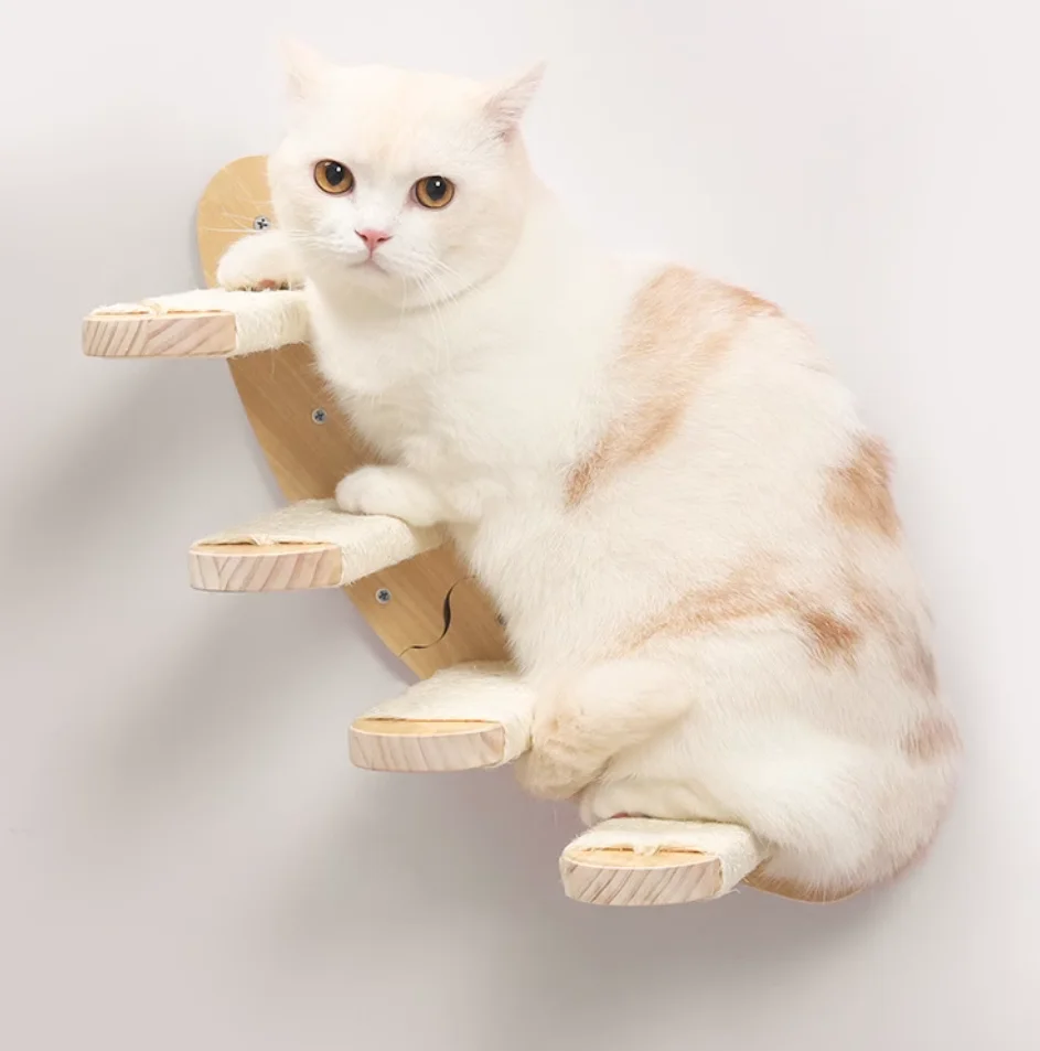 Árbol para gatos, marco de escalada para mascotas, nido para gatos montado en la pared, poste rascador para gatos de Sisal, plataforma para saltar de nubes, madera ecológica - imagen 2