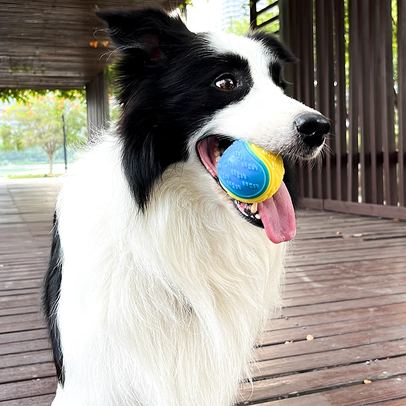 Juguetes interactivos para perros, juguetes suaves de TPR para limpieza de dientes de mascotas, resistencia a mordeduras, juguete de pelota chirriante para perros - imagen 3