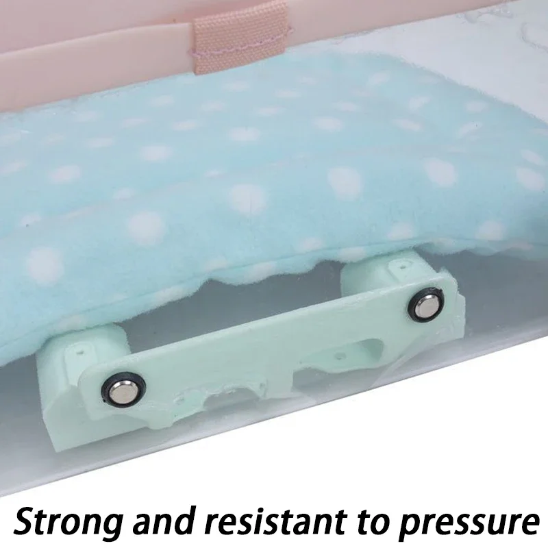 Maleta de viaje para gatos con ruedas, transporte de maleta para gatos de gran capacidad, cochecitos transparentes, transporte portátil para gatos - imagen 5