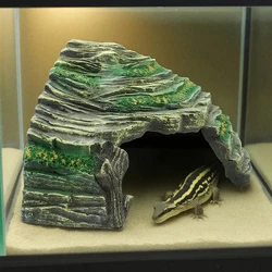 Cueva roca de resina para terrario – Escondite y solarium para reptiles