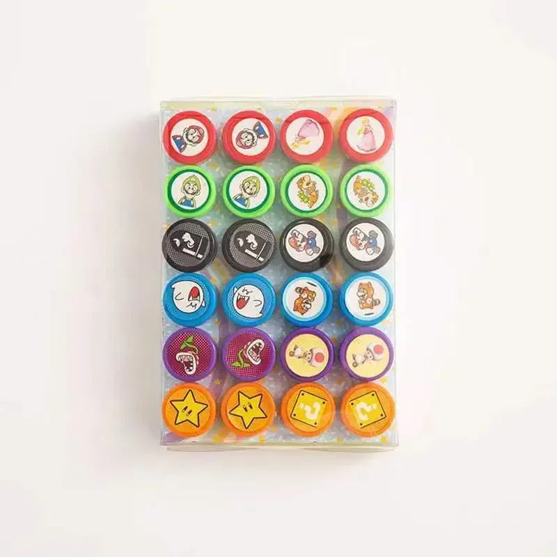 12 Uds. De Mini sello de dibujos animados de Super Marios Bros, figura de Anime, sello DIY para niños, comentarios para profesores de guardería, accesorios de sellos bonitos - imagen 3