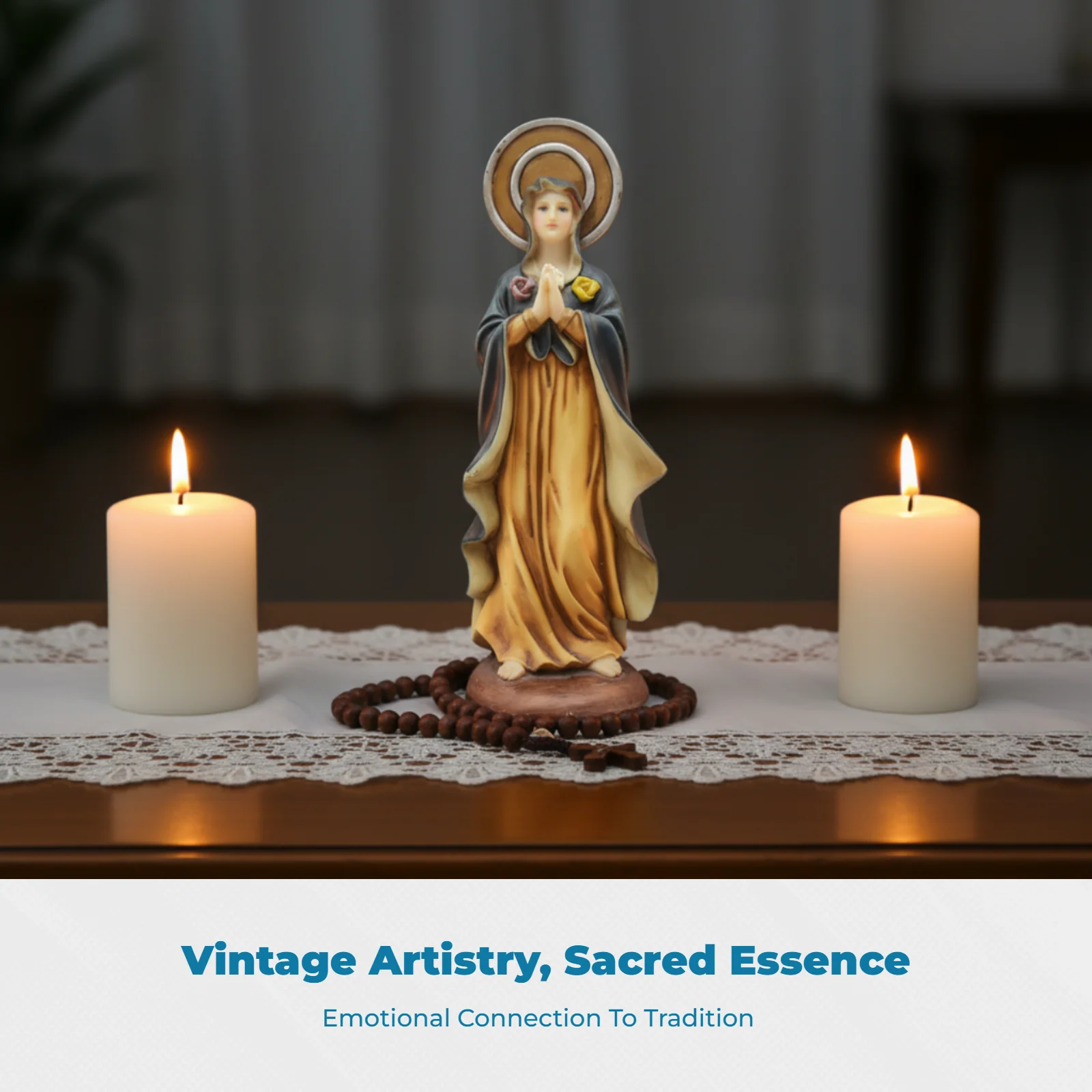 Estatua Virgen María compacta – regalo para amantes de gatos y perros - imagen 3