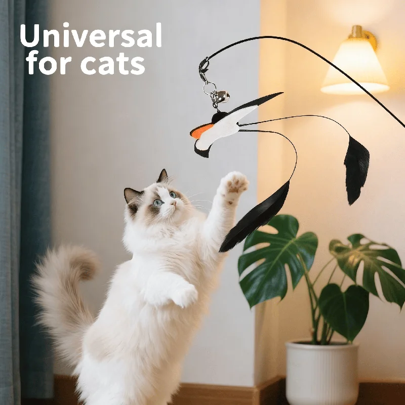 Nuevo Juguetes para gatos, palos de rompecabezas, golondrina con campanas, rompecabezas de plumas para gatos, juguete pequeño de interacción - imagen 5