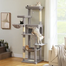 Árbol para gatos grande con hamaca y rascador interior