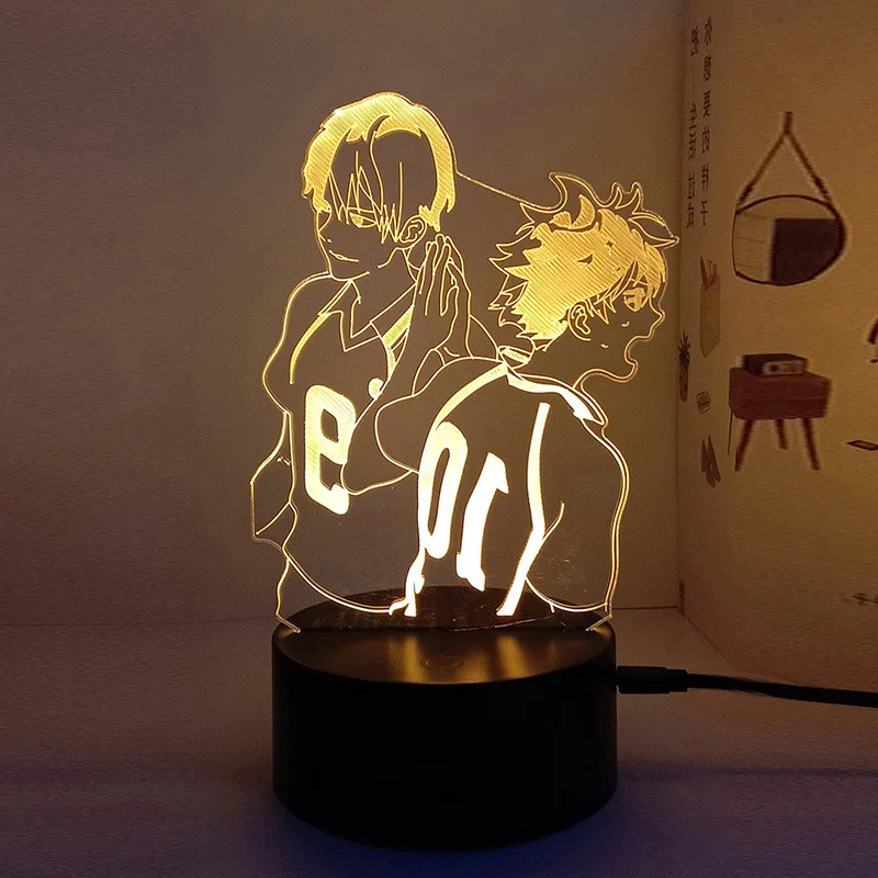 Lámpara 3D Haikyu luz nocturna tierna para dormitorio de gato o perro - imagen 3