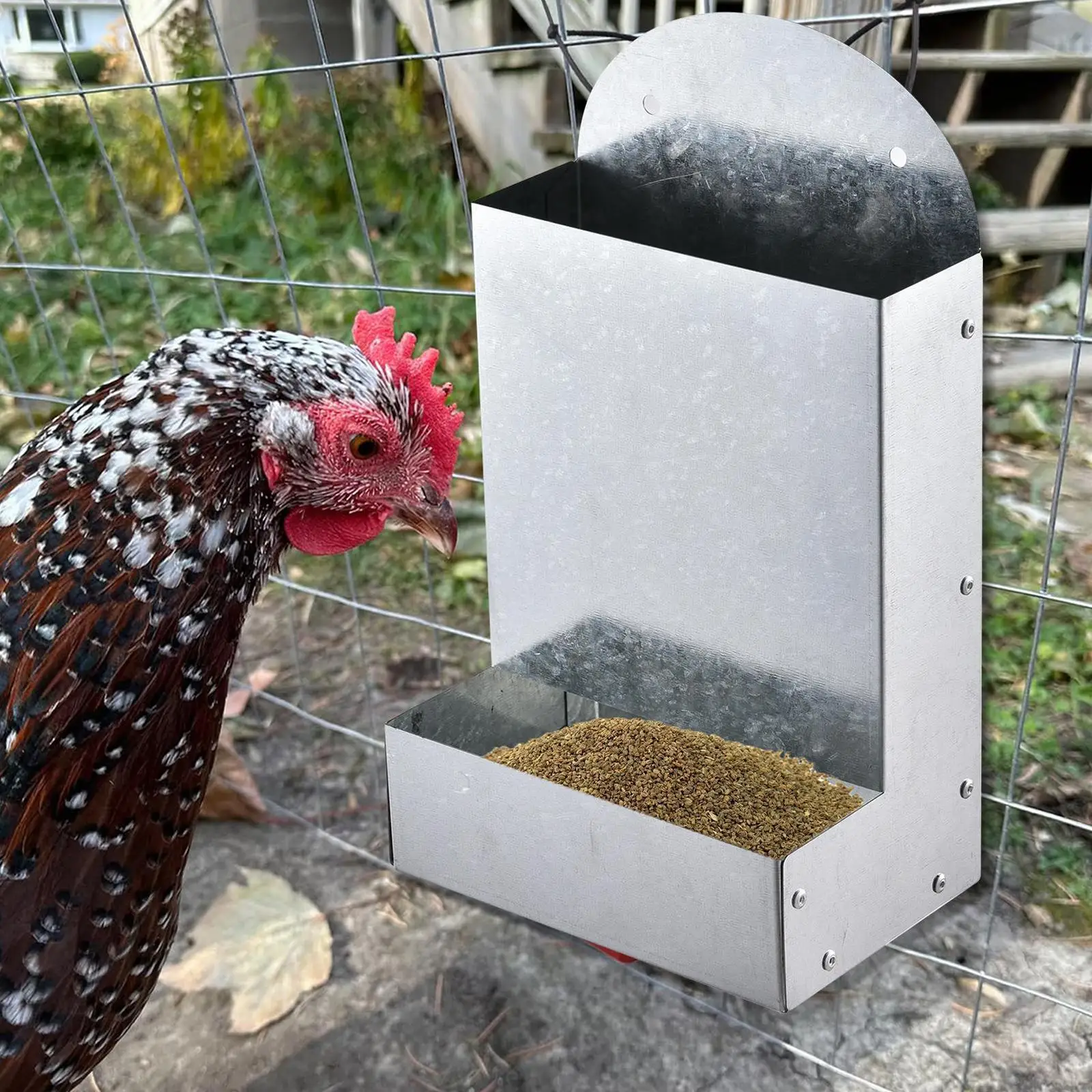 Automatic Chicken Feeder Poultry Feeding Coop Dispenser for Geese Hen Pigeon