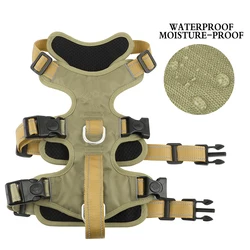 Arnés de nailon impermeable para perros con asa y reflectante