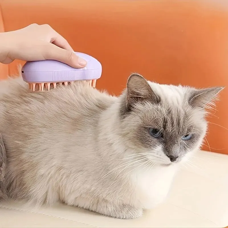 Peine de belleza de vapor para mascotas de colores, pelo flotante limpiable, elimina el pelo enredado, No es necesario tomar una ducha, Universal para gatos y perros