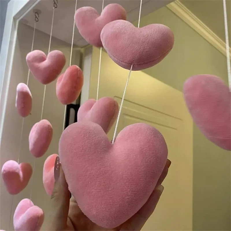 Cortina colgante de puerta romántica en forma de corazón, colgante de cuerda de estilo coreano, cortina de puerta divisoria, accesorios de decoración para dormitorio - imagen 4