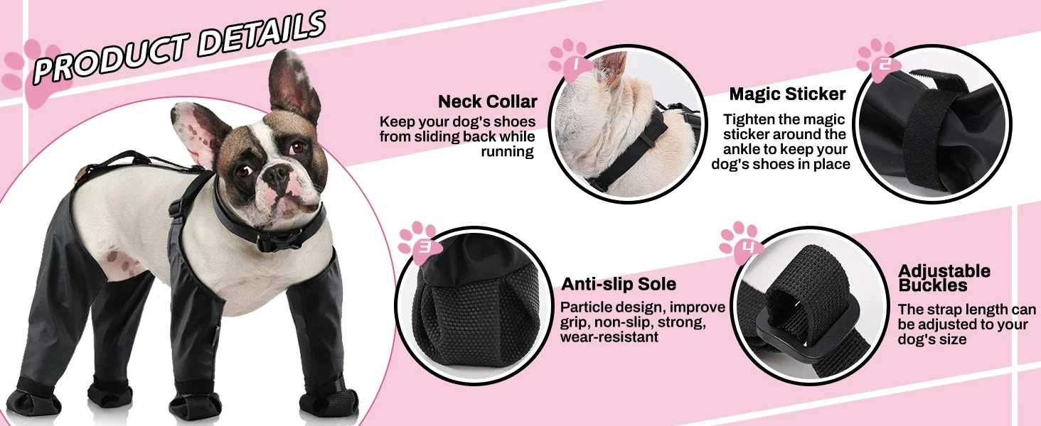 Botas de lluvia para perros impermeables