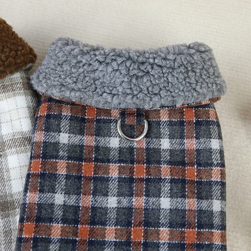 Winter Plush Dog Vest Jacket Luxury Pet Dog Clothes Warm Soft Puppy Cardigan Cute Plaid Cat Jacket Coat Pet Overcoat Dog Costume - imagen 5