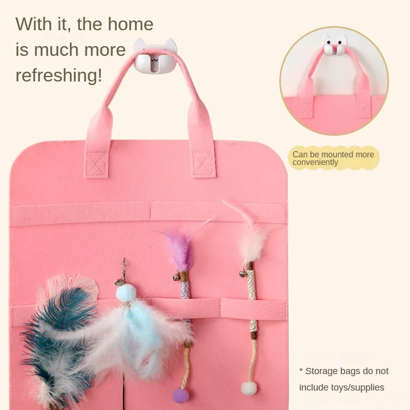 Pet Storage Bag Cat Toy Storage for Cat Stick Toys Catnip Toy Dog Comb Cat Interactive Toy Pet Toys Organizer Pet Products - imagen 4