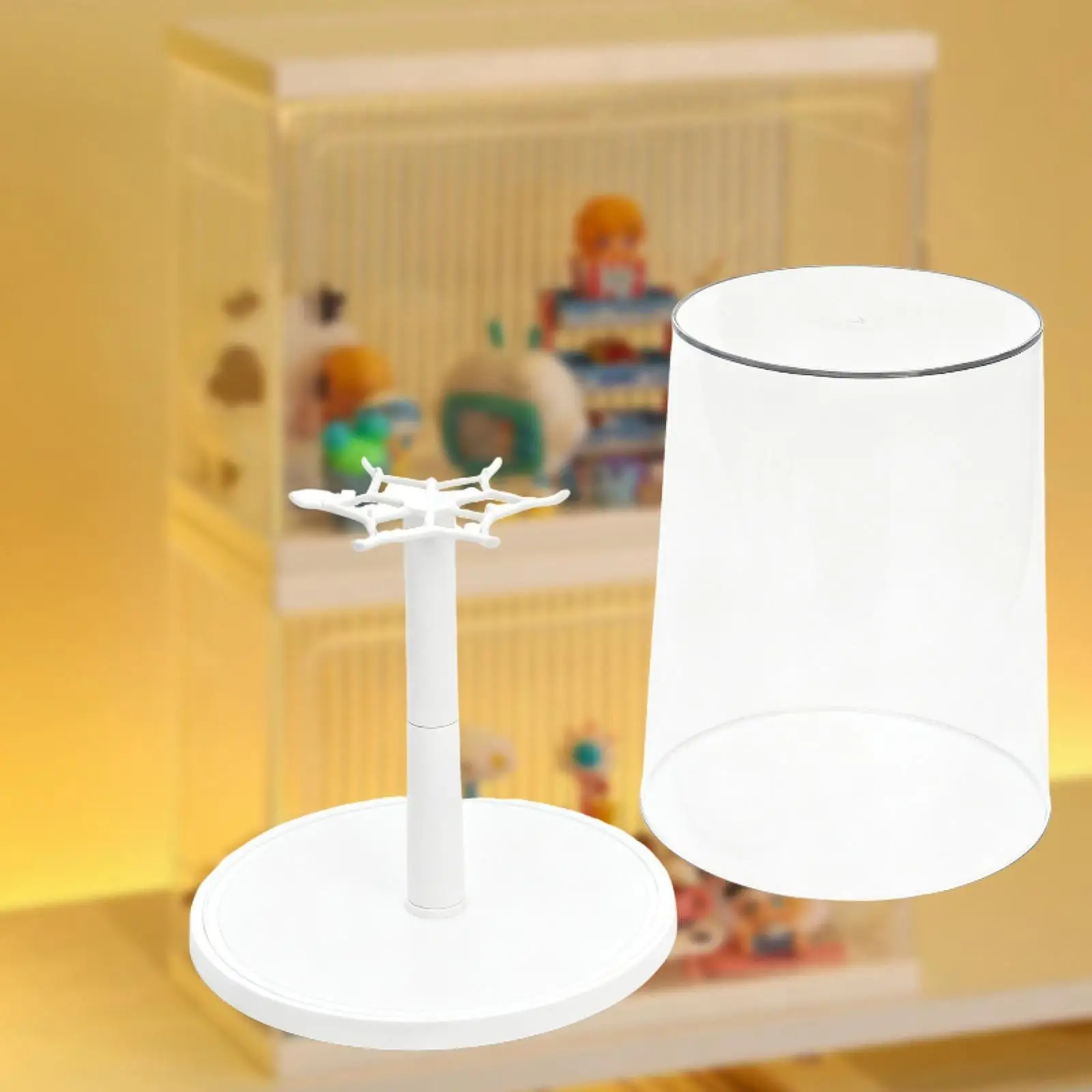 Vitrina transparente giratoria para muñecas, contenedor de exhibición redondo, ligero y elegante, escaparate de mesa transparente - imagen 5