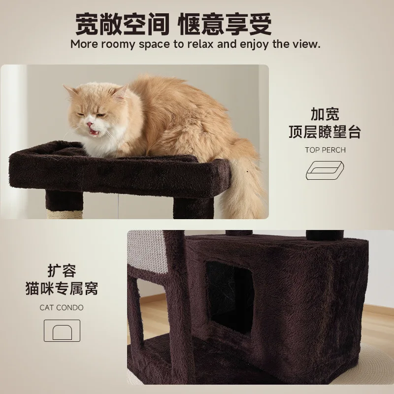 Gran Villa de lujo para mascotas de cuatro pisos, marco de escalada de Sisal para gatos, tablero rascador para gatos, productos para mascotas - imagen 4