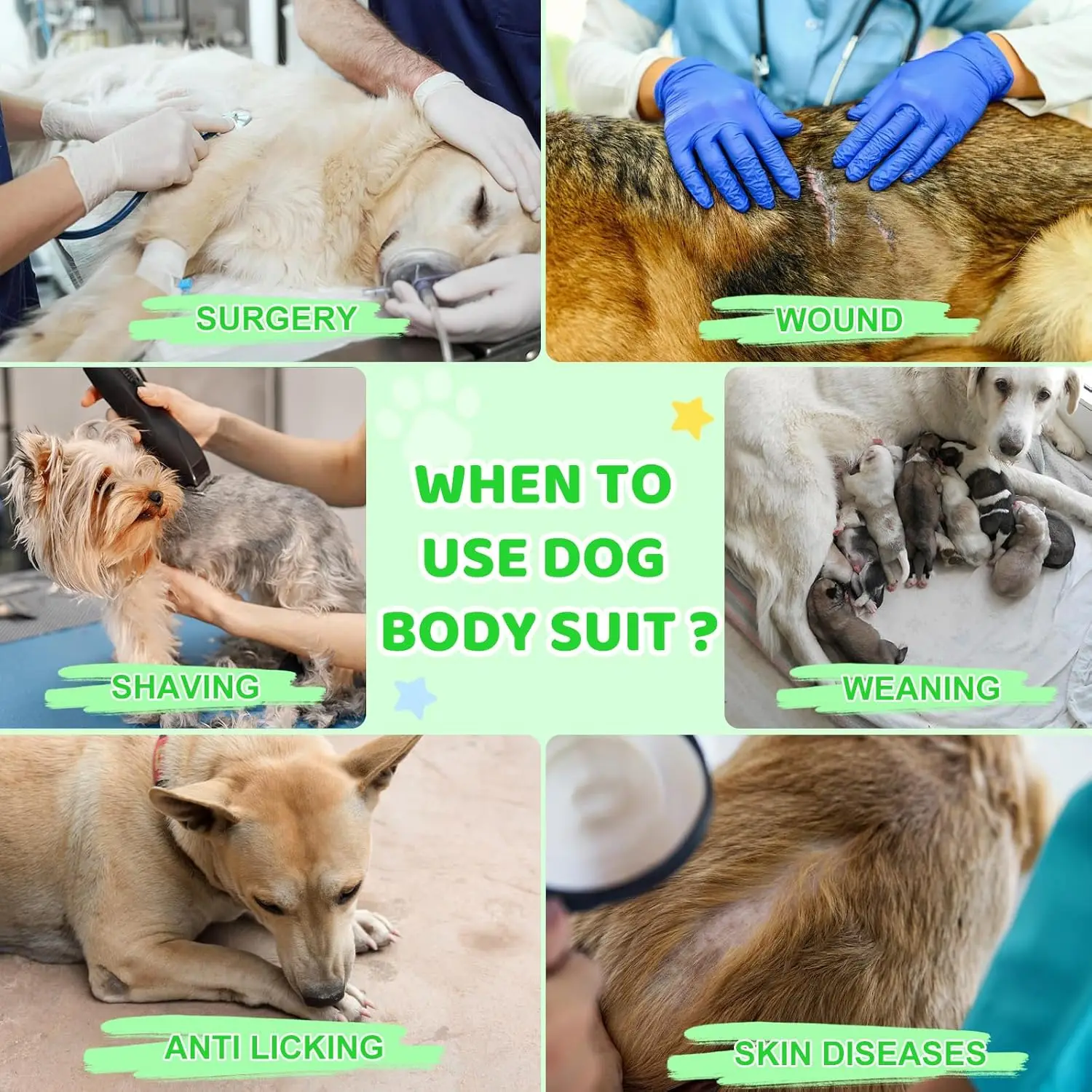 Traje de recuperación para perros, camisa de recuperación de heridas abdominales para perros medianos y grandes, mono antilamer para mascotas después de la cirugía - imagen 2