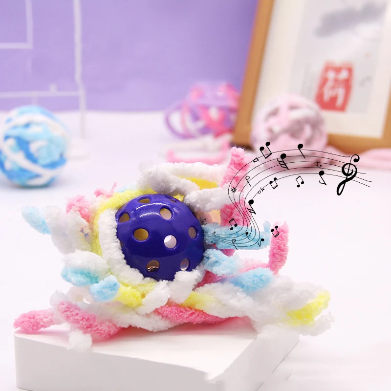 Bolas de juguete chirriantes con campana para gatos, juguetes interactivos para mascotas, suministros para gatos persas, Sphynx - imagen 5