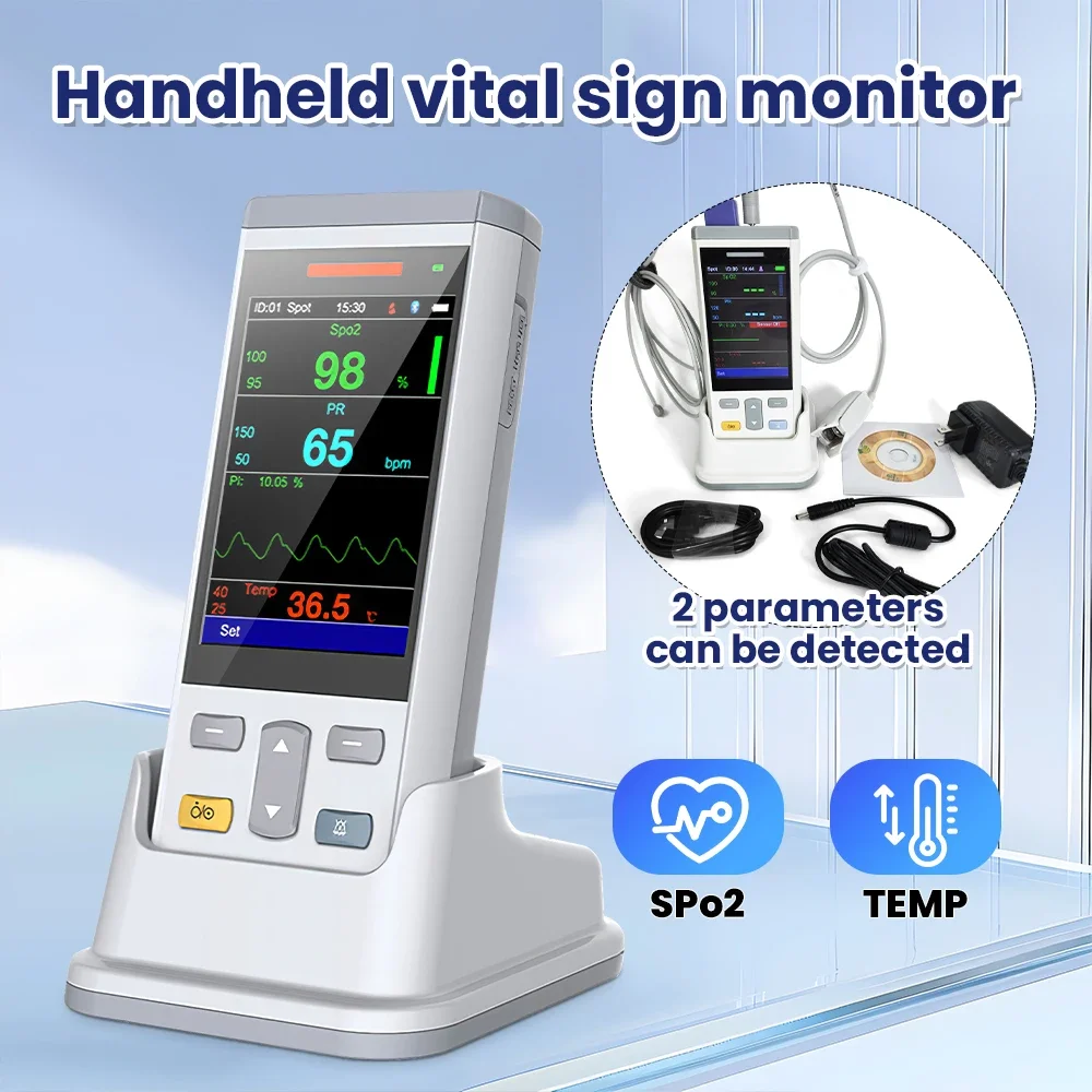 เครื่องตรวจติดตามสัญญาณชีพผู้ป่วยแบบพกพา PC100S สำหรับมนุษย์ 2 พารามิเตอร์ SpO2 อุณหภูมิ ตรวจวัดสัญญาณชีพ - imagen 3