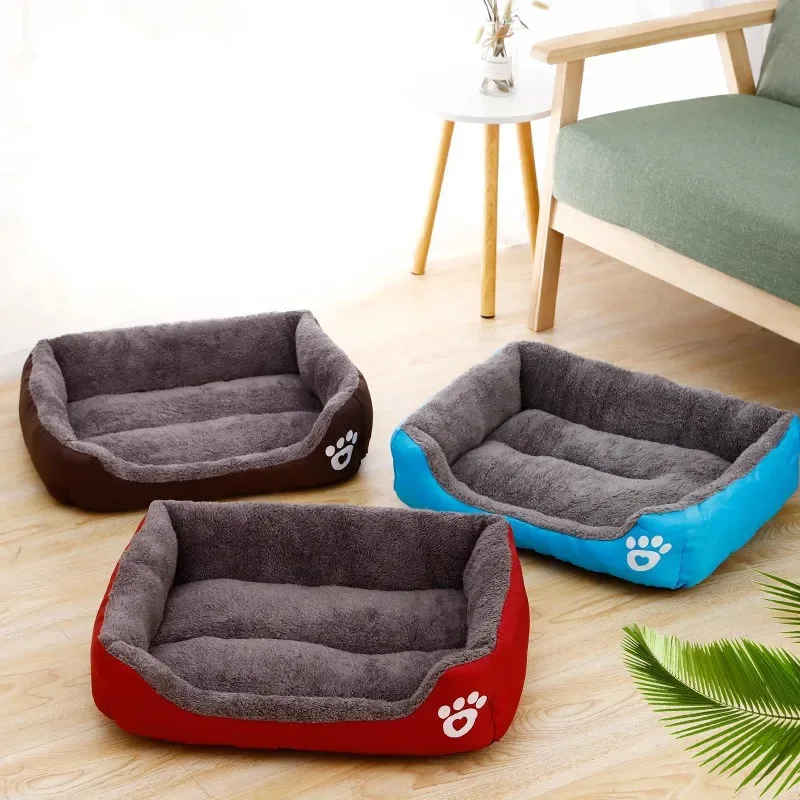 Cama de perro grande para mascotas, casa cálida, nido cuadrado de color caramelo, perrera para perros pequeños, medianos y grandes, cestas para perros de talla grande para gatos y cachorros - imagen 3
