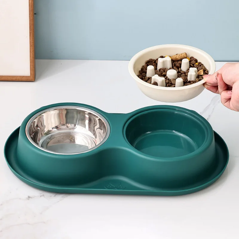 Cuenco de comida lenta para mascotas, alimentador antiasfixia, plato de acero inoxidable para perros, plato para comer para perros en casa, suministros para alimentar a perros antiolpes - imagen 3