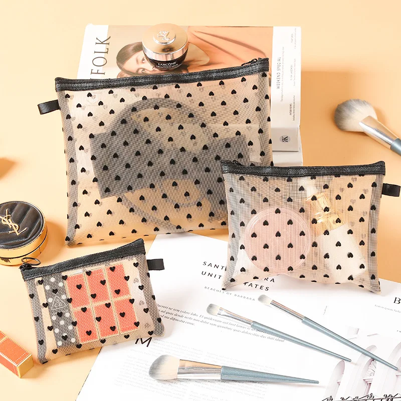 Mini bolsa corazón transparente para snacks y medicamentos de gatos
