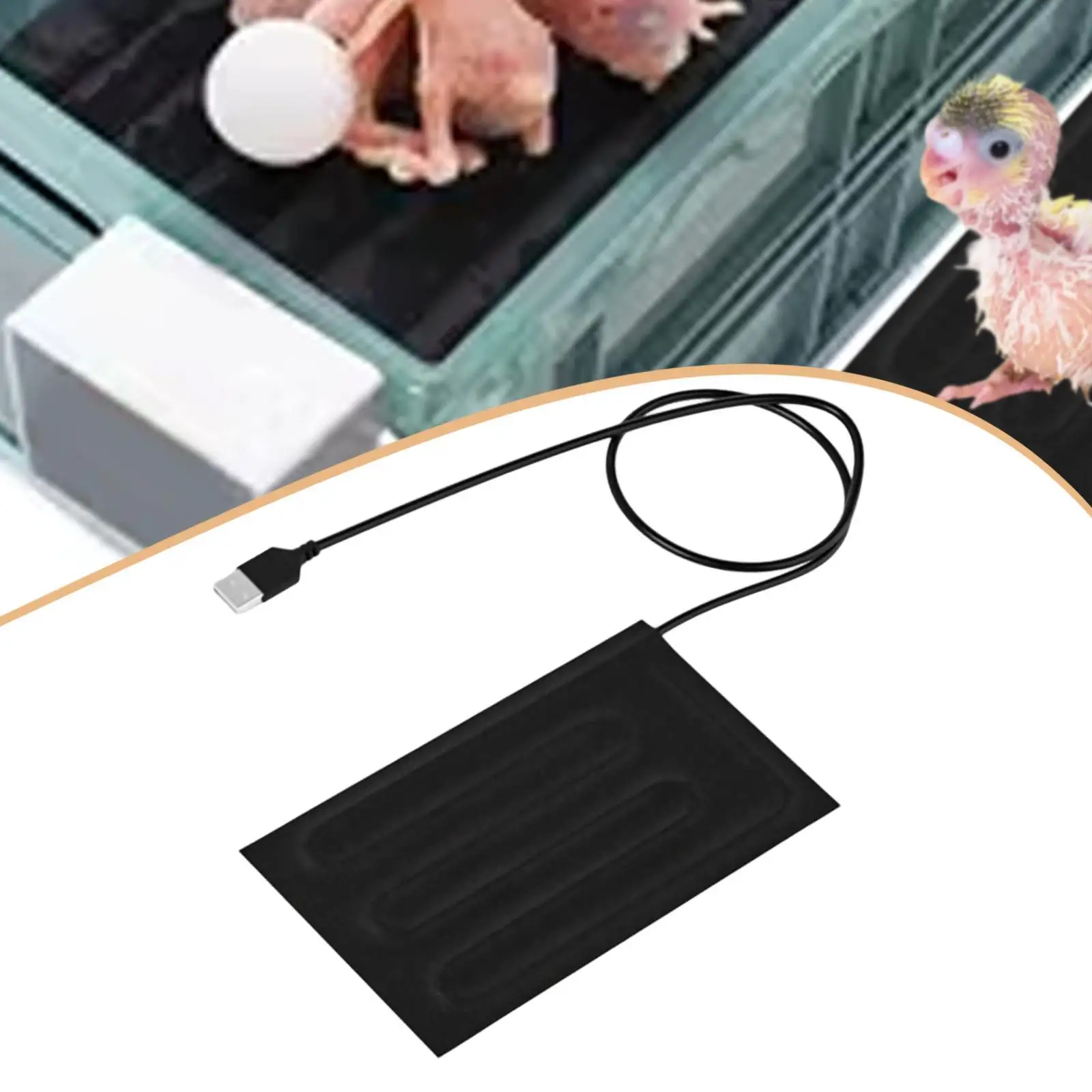 Reptile Heating Pad,Multipurpose Heater USB Warming Cushion Terrarium Heating Mat,Tank Heat Pad for Hermit Crab Bird Gecko Snake