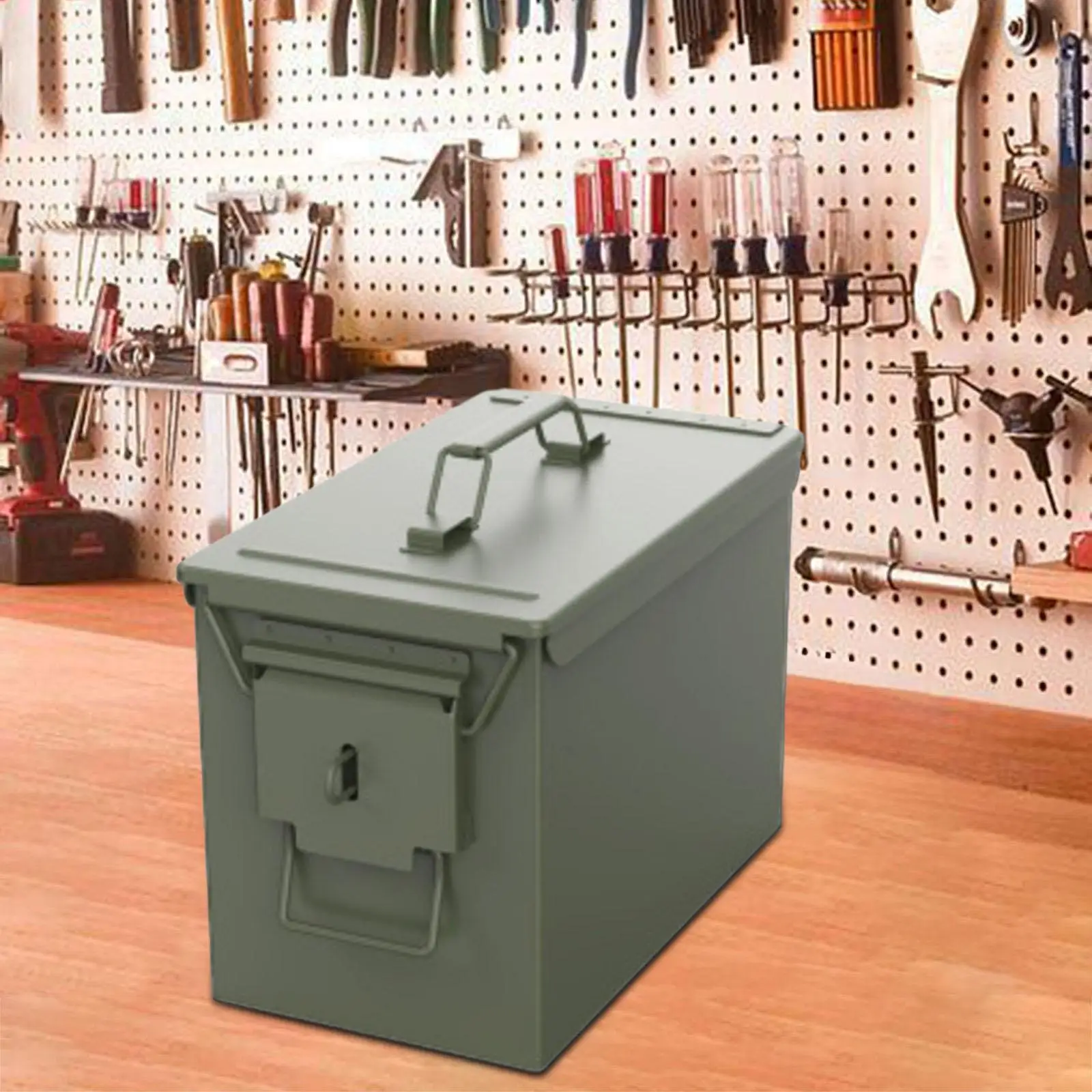 Portable Tool Box Heavy Duty Carrier Container Steel Hard Case Multipurpose for Equipment Tools Home Repairs Components Travel