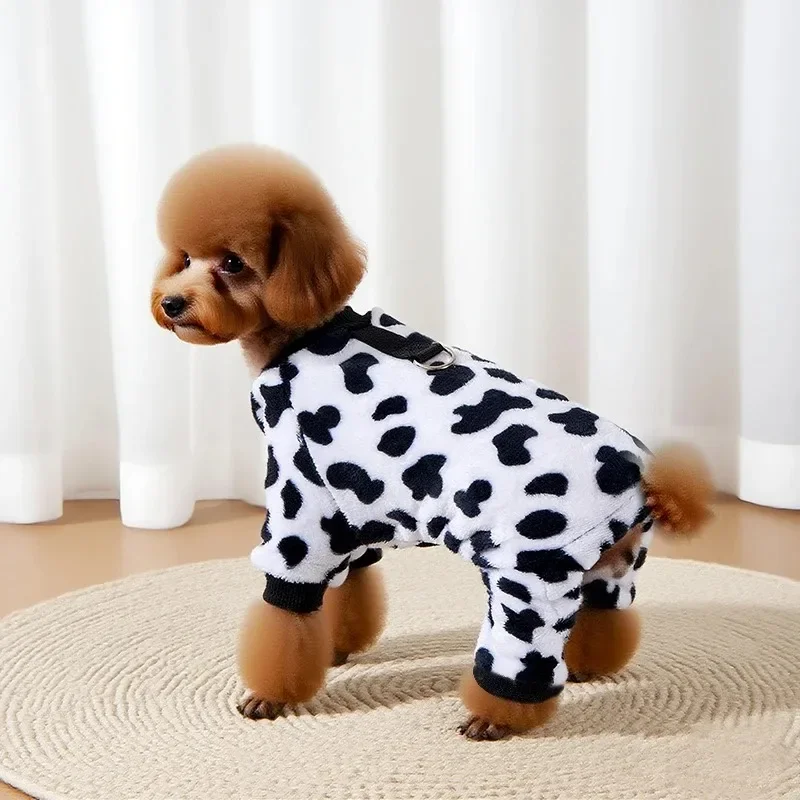 La ropa de franela para perros de cuatro patas es un cómodo traje para mascotas de otoño e invierno para perros medianos y pequeños como Bichuntus. - imagen 2