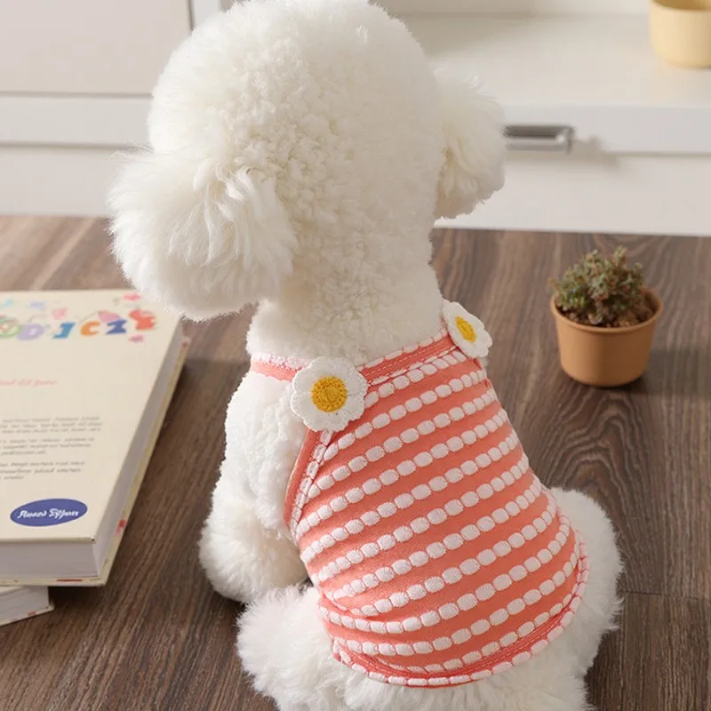 Ropa de verano para cachorros, Vestido elegante para perros de razas pequeñas, Falda corta para mascotas, Ropa Perro de una pieza de Pomerania, disfraz, Vestido - imagen 3