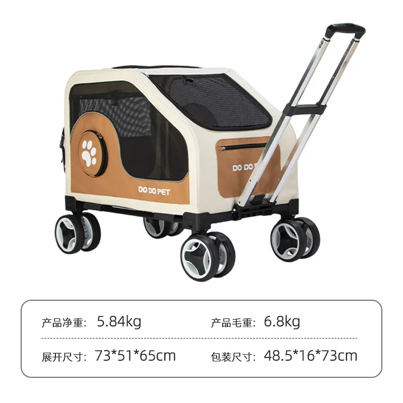Caja de carrito para mascotas, carrito para perros, coche, jaula plegable para gatos, productos para mascotas