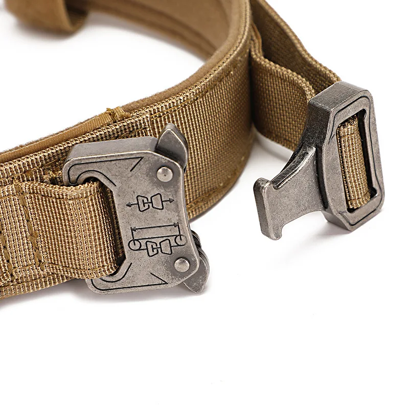 Collar táctico para perros de adiestramiento militar fuerte con mango de Control y hebilla de Metal pesada de liberación rápida para perros de razas medianas y grandes - imagen 3
